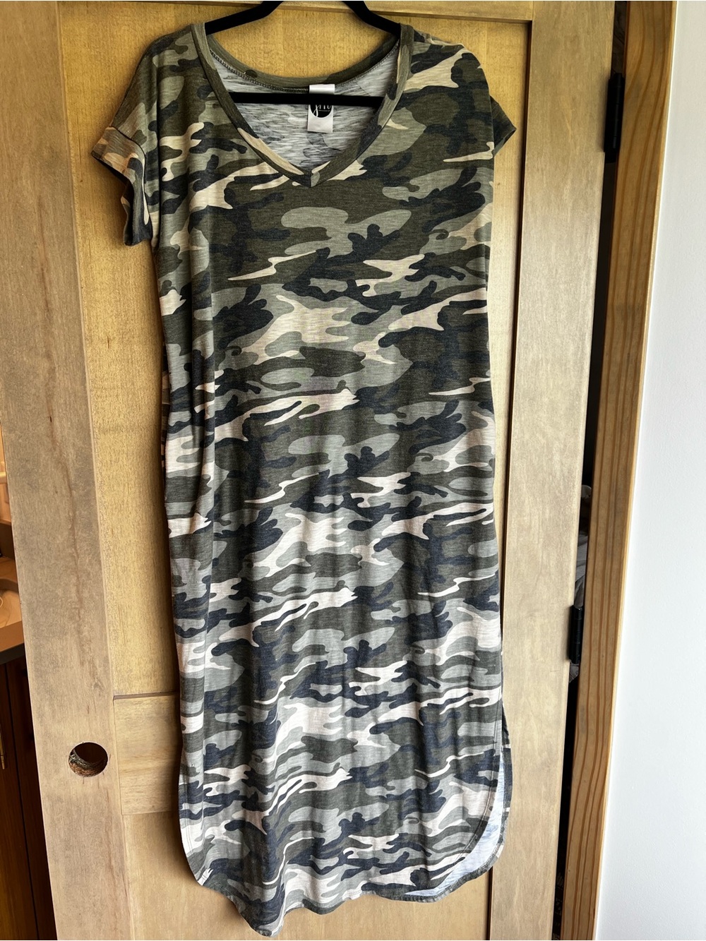 Camo V-Neck T-Shirt Dress